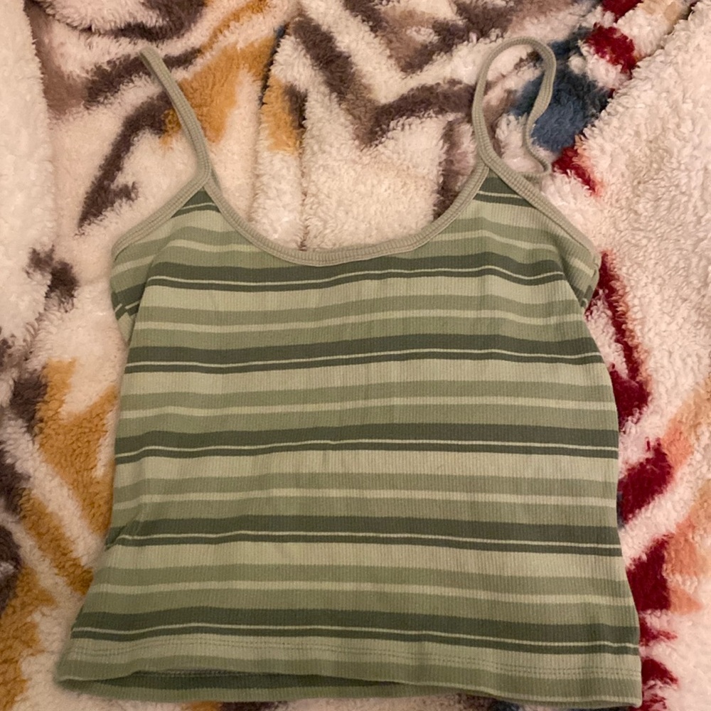 Green Striped Tank Top